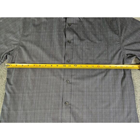 Haggar Short Sleeve Button Down Men’s Shirt Size L Dark Grey Line Design Pattern - Picture 5 of 7